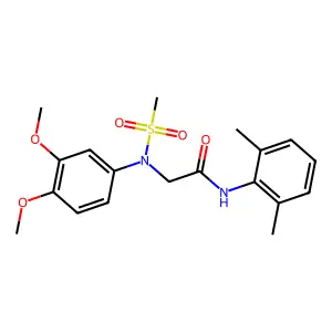 2-(3,4-dimethoxy-N-methylsulfonylanilino)-N-(2,6-dimethylphenyl)acetamide structure