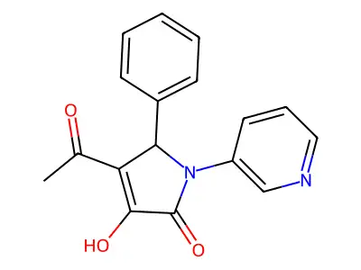 4-acetyl-3-hydroxy-5-phenyl-1-pyridin-3-yl-1,5-dihydro-2H-pyrrol-2-one structure