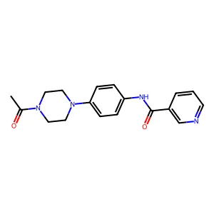 N-[4-(4-acetylpiperazin-1-yl)phenyl]pyridine-3-carboxamide structure