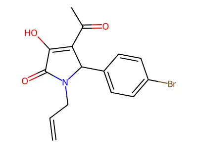 4-acetyl-1-allyl-5-(4-bromophenyl)-3-hydroxy-1,5-dihydro-2H-pyrrol-2-one structure