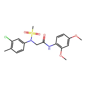 2-(3-chloro-4-methyl-N-methylsulfonylanilino)-N-(2,4-dimethoxyphenyl)acetamide structure