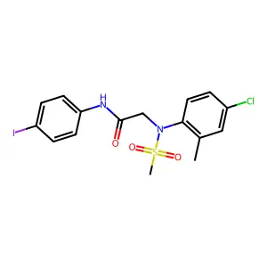2-(4-chloro-2-methyl-N-methylsulfonylanilino)-N-(4-iodophenyl)acetamide structure