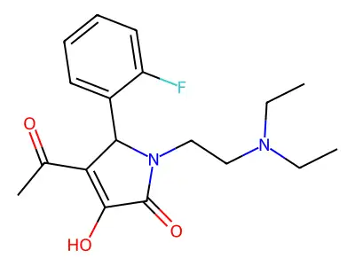 3-acetyl-1-(2-diethylaminoethyl)-2-(2-fluorophenyl)-4-hydroxy-2H-pyrrol-5-one structure