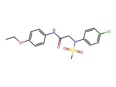 2-(4-chloro-N-methylsulfonylanilino)-N-(4-ethoxyphenyl)acetamide structure
