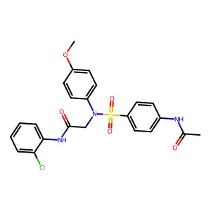 2-(N-(4-acetamidophenyl)sulfonyl-4-methoxyanilino)-N-(2-chlorophenyl)acetamide structure