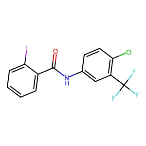 N-[4-chloro-3-(trifluoromethyl)phenyl]-2-iodobenzamide structure