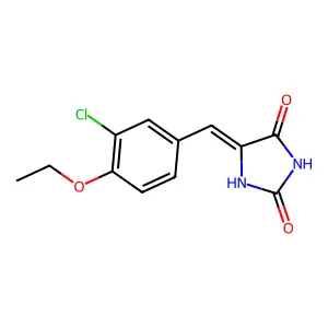 (5E)-5-[(3-chloro-4-ethoxyphenyl)methylidene]imidazolidine-2,4-dione structure