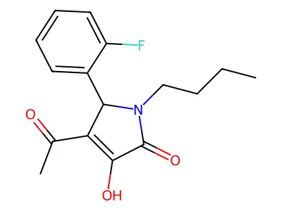 3-acetyl-1-butyl-2-(2-fluorophenyl)-4-hydroxy-2H-pyrrol-5-one structure