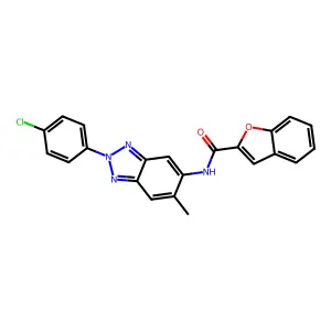 N-[2-(4-chlorophenyl)-6-methylbenzotriazol-5-yl]-1-benzofuran-2-carboxamide structure
