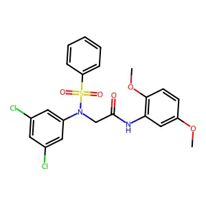 2-[N-(benzenesulfonyl)-3,5-dichloroanilino]-N-(2,5-dimethoxyphenyl)acetamide structure