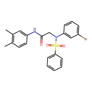 2-[N-(benzenesulfonyl)-3-bromoanilino]-N-(3,4-dimethylphenyl)acetamide structure