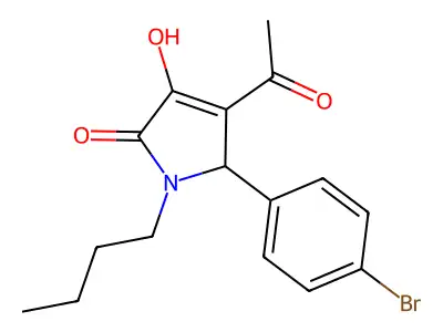 3-acetyl-2-(4-bromophenyl)-1-butyl-4-hydroxy-2H-pyrrol-5-one structure