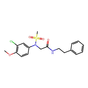 2-[3-chloro-4-methoxy(methylsulfonyl)anilino]-N-(2-phenylethyl)acetamide structure