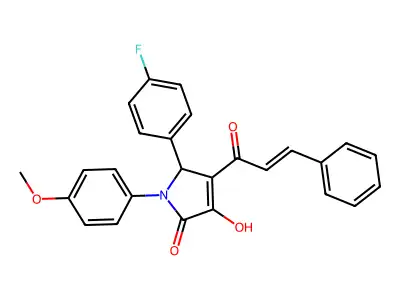 2-(4-fluorophenyl)-4-hydroxy-1-(4-methoxyphenyl)-3-[(E)-3-phenylprop-2-enoyl]-2H-pyrrol-5-one structure