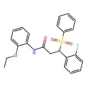 2-[N-(benzenesulfonyl)-2-fluoroanilino]-N-(2-ethoxyphenyl)acetamide structure