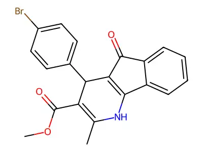 methyl 4-(4-bromophenyl)-2-methyl-5-oxo-4,5-dihydro-1H-indeno[1,2-b]pyridine-3-carboxylate structure