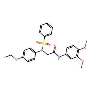 2-[N-(benzenesulfonyl)-4-ethoxyanilino]-N-(3,4-dimethoxyphenyl)acetamide structure