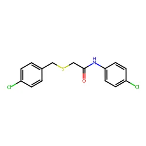 N-(4-chlorophenyl)-2-[(4-chlorophenyl)methylsulfanyl]acetamide structure