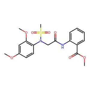 methyl 2-{[N-(2,4-dimethoxyphenyl)-N-(methylsulfonyl)glycyl]amino}benzoate structure