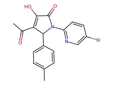3-acetyl-1-(5-bromopyridin-2-yl)-4-hydroxy-2-(4-methylphenyl)-2H-pyrrol-5-one structure