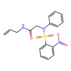 N-allyl-2-[({2-nitrophenyl}sulfonyl)anilino]acetamide structure