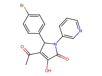 3-acetyl-2-(4-bromophenyl)-4-hydroxy-1-pyridin-3-yl-2H-pyrrol-5-one structure