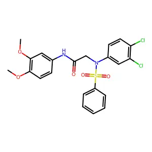 2-[N-(benzenesulfonyl)-3,4-dichloroanilino]-N-(3,4-dimethoxyphenyl)acetamide structure