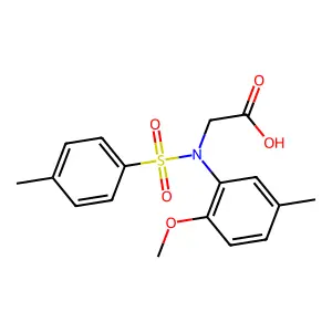 N-(2-methoxy-5-methylphenyl)-N-[(4-methylphenyl)sulfonyl]glycine structure