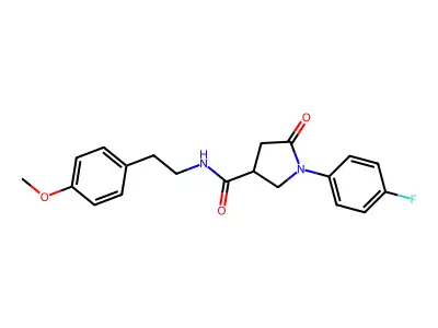 1-(4-fluorophenyl)-N-[2-(4-methoxyphenyl)ethyl]-5-oxopyrrolidine-3-carboxamide structure