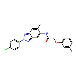 N-[2-(4-chlorophenyl)-6-methylbenzotriazol-5-yl]-2-(3-methylphenoxy)acetamide structure