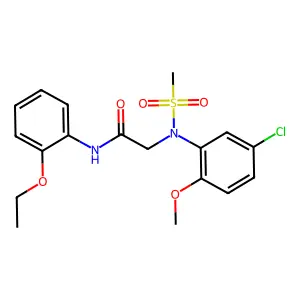 2-(5-chloro-2-methoxy-N-methylsulfonylanilino)-N-(2-ethoxyphenyl)acetamide structure