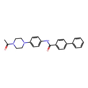 N-[4-(4-acetylpiperazin-1-yl)phenyl]-4-phenylbenzamide structure
