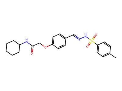 N-cyclohexyl-2-[4-[(E)-[(4-methylphenyl)sulfonylhydrazinylidene]methyl]phenoxy]acetamide structure