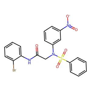 N-(2-bromophenyl)-2-[3-nitro(phenylsulfonyl)anilino]acetamide structure