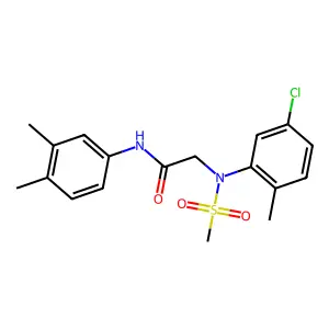 2-[5-chloro-2-methyl(methylsulfonyl)anilino]-N-(3,4-dimethylphenyl)acetamide structure