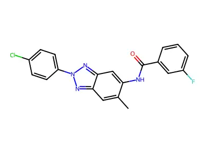 N-[2-(4-chlorophenyl)-6-methylbenzotriazol-5-yl]-3-fluorobenzamide structure
