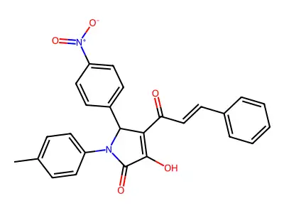 4-cinnamoyl-3-hydroxy-5-(4-nitrophenyl)-1-(p-tolyl)-1H-pyrrol-2(5H)-one structure