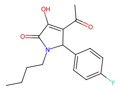 3-acetyl-1-butyl-2-(4-fluorophenyl)-4-hydroxy-2H-pyrrol-5-one structure