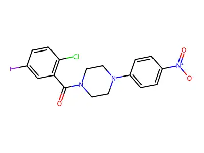 (2-Chloro-5-iodophenyl)[4-(4-nitrophenyl)piperazin-1-yl]methanone structure