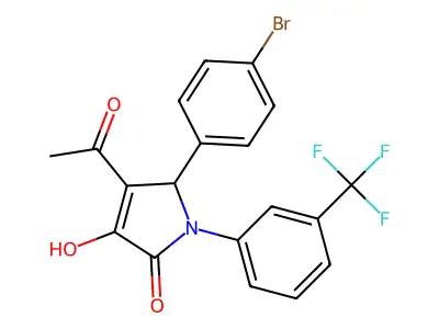 3-acetyl-2-(4-bromophenyl)-4-hydroxy-1-[3-(trifluoromethyl)phenyl]-2H-pyrrol-5-one structure