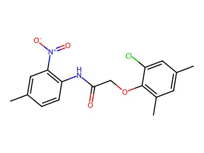 2-(2-chloro-4,6-dimethylphenoxy)-N-(4-methyl-2-nitrophenyl)acetamide structure