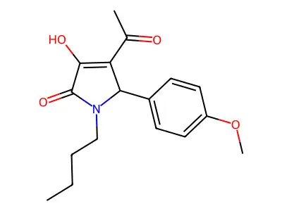 3-acetyl-1-butyl-4-hydroxy-2-(4-methoxyphenyl)-2H-pyrrol-5-one structure