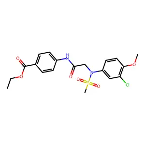 Ethyl 4-({[3-chloro-4-methoxy(methylsulfonyl)anilino]acetyl}amino)benzoate structure