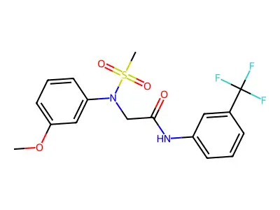 2-(3-methoxy-N-methylsulfonylanilino)-N-[3-(trifluoromethyl)phenyl]acetamide structure