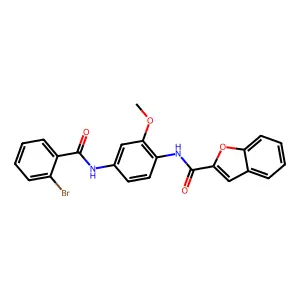 N-[4-[(2-bromobenzoyl)amino]-2-methoxyphenyl]-1-benzofuran-2-carboxamide structure
