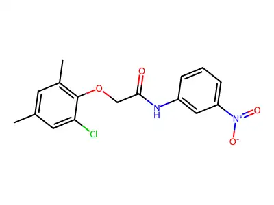 2-(2-chloro-4,6-dimethylphenoxy)-N-(3-nitrophenyl)acetamide structure