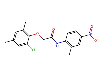2-(2-chloro-4,6-dimethylphenoxy)-N-(2-methyl-4-nitrophenyl)acetamide structure