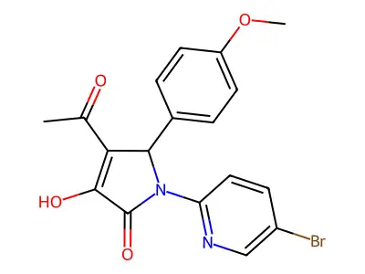 3-acetyl-1-(5-bromopyridin-2-yl)-4-hydroxy-2-(4-methoxyphenyl)-2H-pyrrol-5-one structure