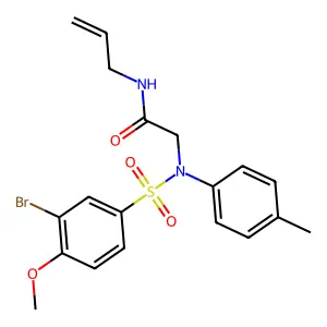 2-(N-(3-bromo-4-methoxyphenyl)sulfonyl-4-methylanilino)-N-prop-2-enylacetamide structure