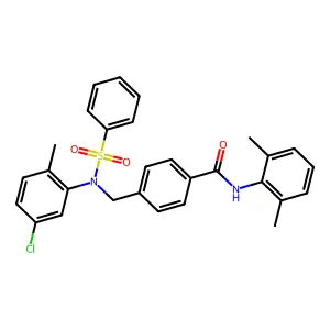 4-[[N-(benzenesulfonyl)-5-chloro-2-methylanilino]methyl]-N-(2,6-dimethylphenyl)benzamide structure